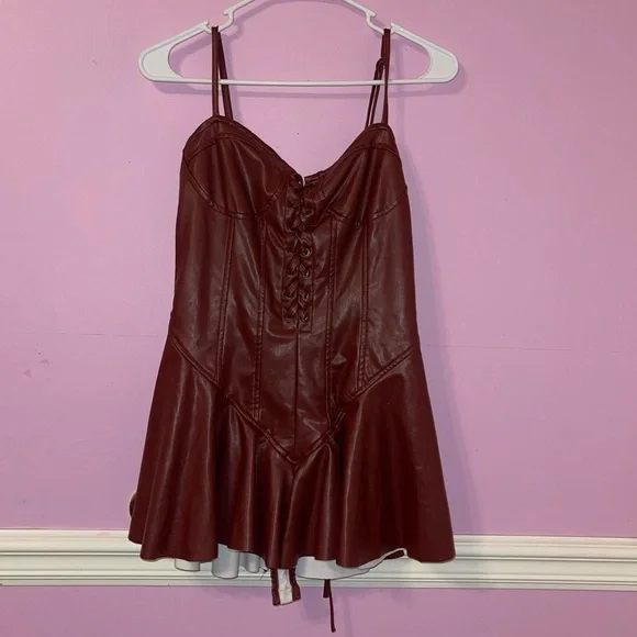 Dolls kill fairy rave mini dress fairycore cottage renaissance pleather cosplay - Picture 4 of 5